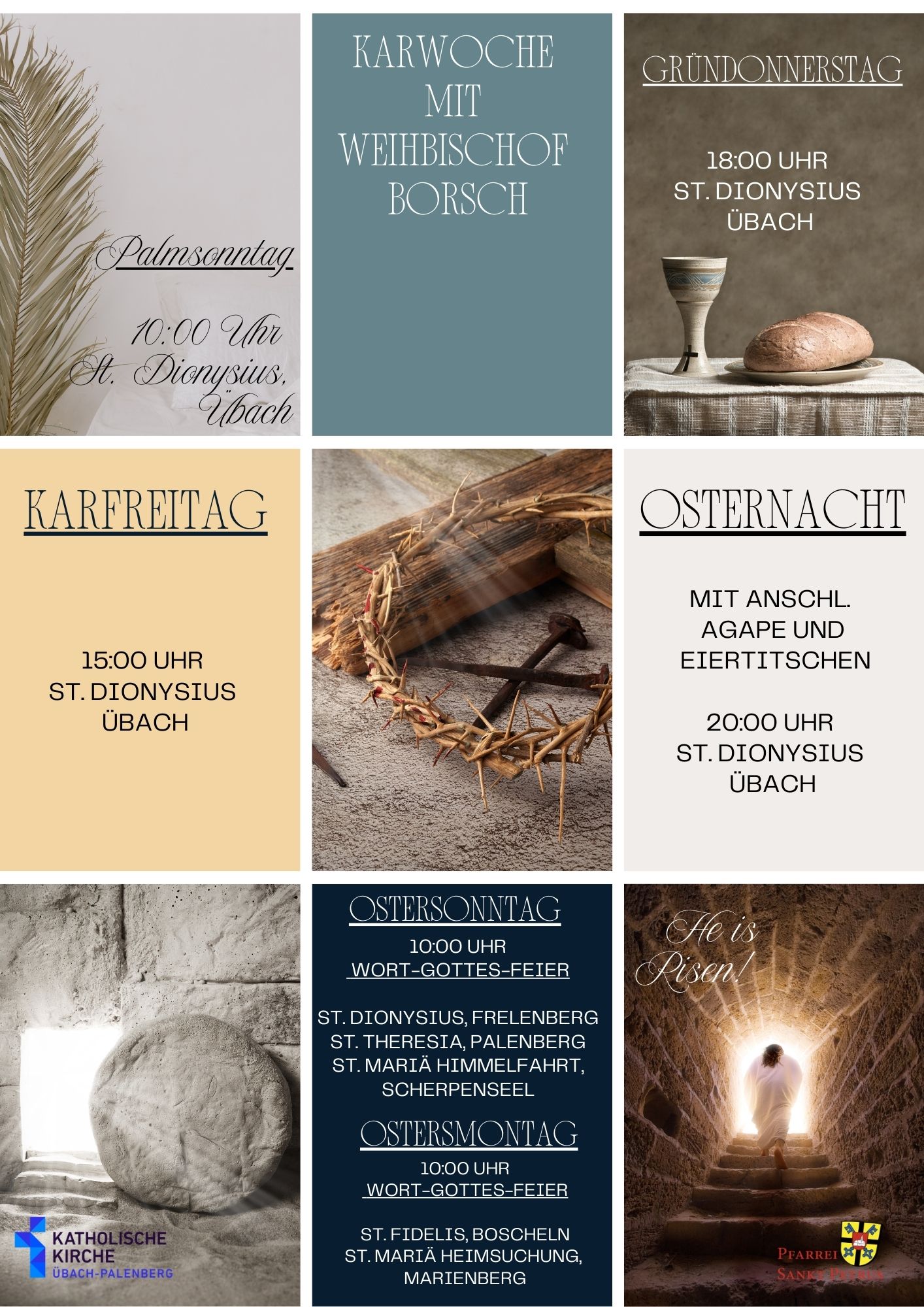 Warm Neutral Elegant Minimalist Holy Week Christian Celebration Photo Collage Instagram Post (A4) (3) (c) Pfarrei