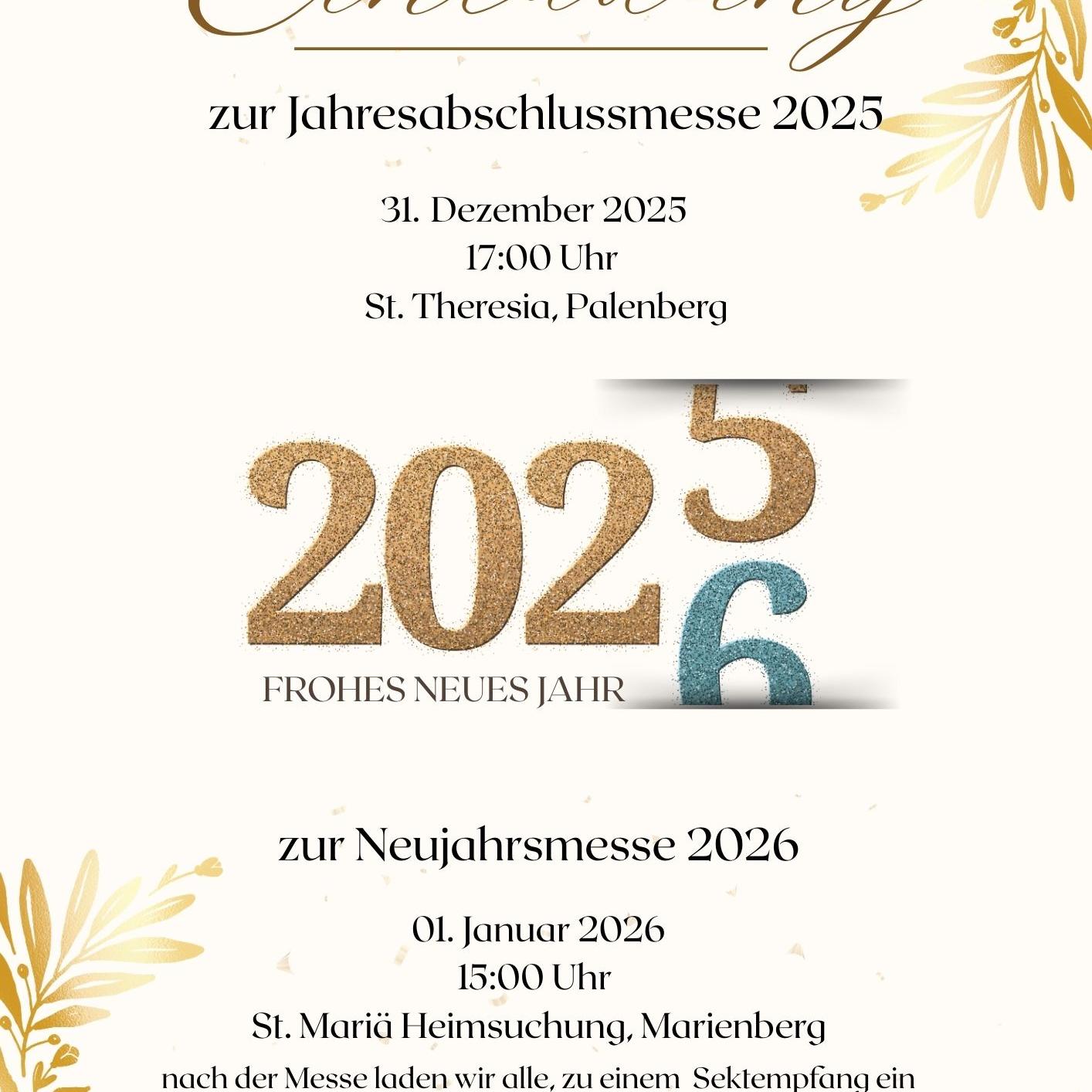 Gold Illustrated New Year's Greetings Facebook Post (A4) (1) (c) Pfarrei