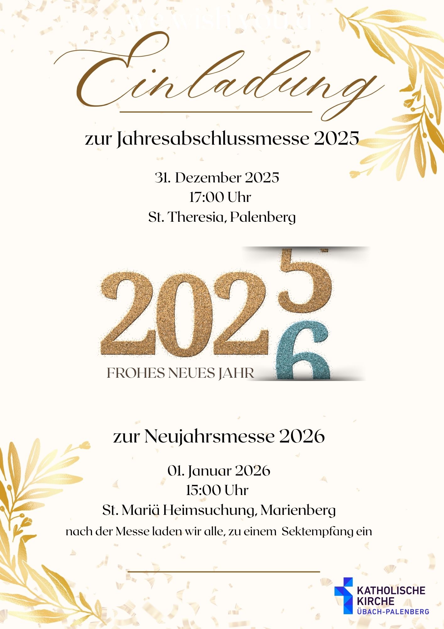 Gold Illustrated New Year's Greetings Facebook Post (A4) (1) (c) Pfarrei